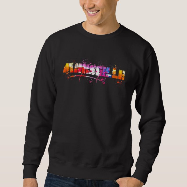 Sweatshirt Colorful Marseille Lettering  Watercolor Marseille (Devant)