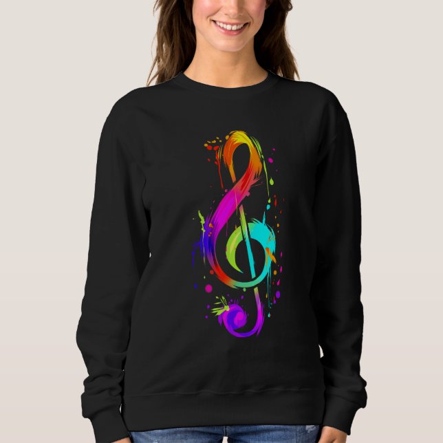 Sweatshirt Colorful Musician Hippie Clef (Devant)
