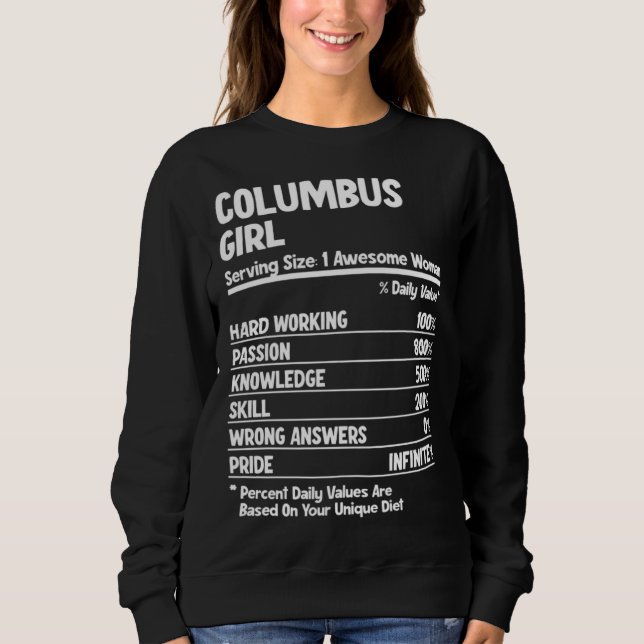 Sweatshirt Columbus Girl (Devant)