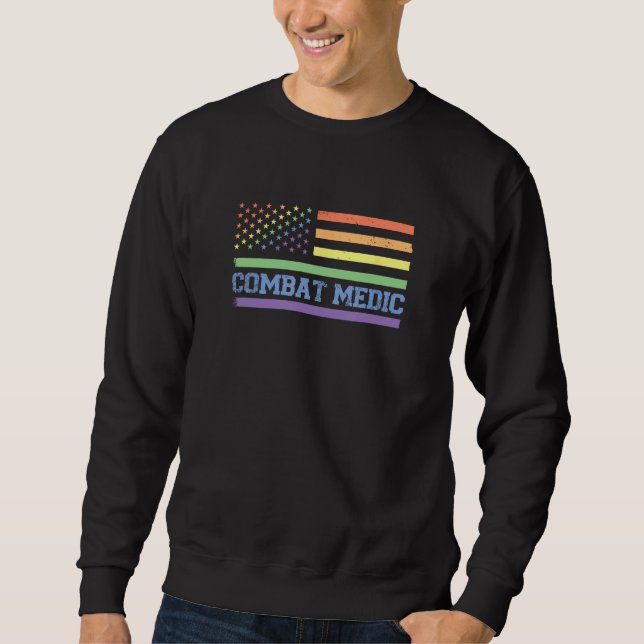 Sweatshirt Combat Medic - Veteran Lesbian Gay Pride 4th of Ju (Devant)