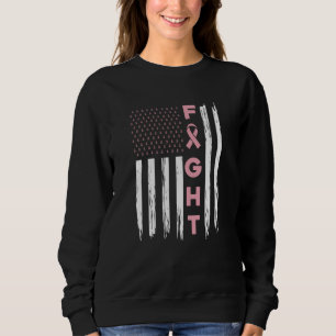 Sweatshirt Combattre le drapeau américain rose Sensibilisatio