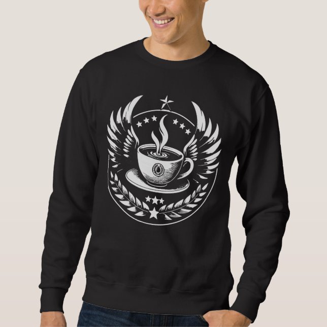Sweatshirt Commandant du café (blanc) (Devant)