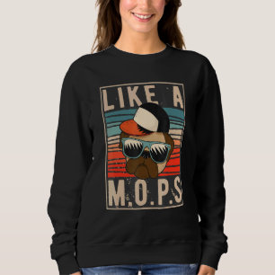 Sweatshirt Comme Un Chien Carlin Avec Lunettes De Soleil Fans
