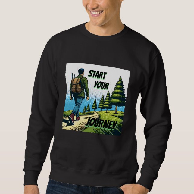 Sweatshirt Commencer Votre Voyage | Randonnée a Trail (Devant)