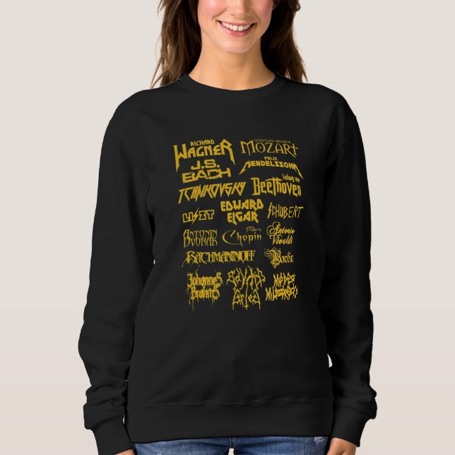 Sweatshirt Compositeur De Musique Classique En Style Métal (Devant)
