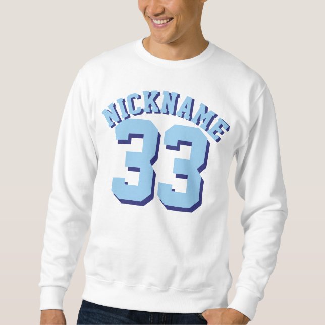 Sweatshirt Conception blanche et bleue du Jersey de sports (Devant)
