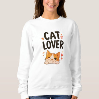Sweatshirt Conception de chat mignonne minimale pour amateur 