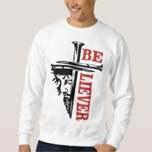 Sweatshirt Conception de clou de croix de Jésus – Puissant Ch