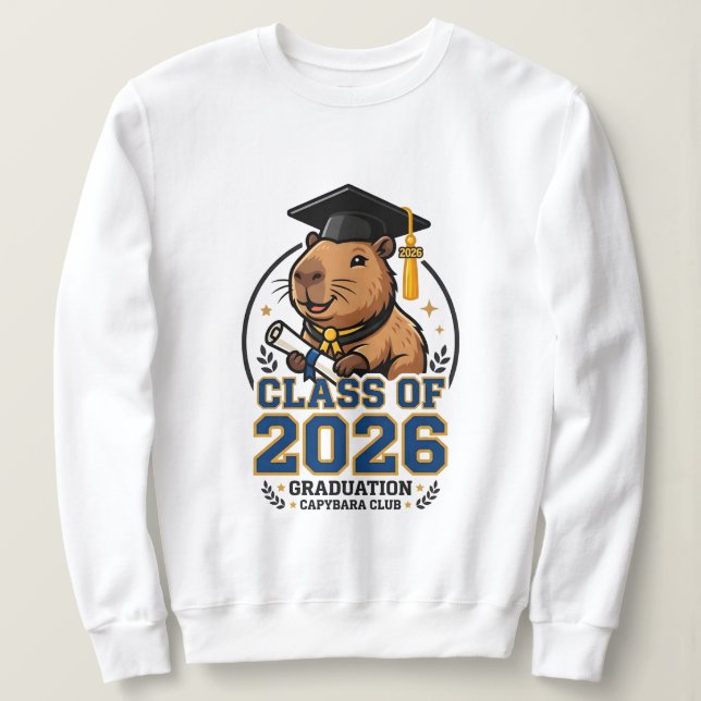 Sweatshirt conception de fin d'études 2026 avec un capybara  (Design devant)
