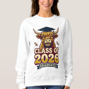 Sweatshirt conception de fin d'études 2026 avec une vache des