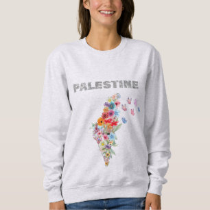 Sweatshirt Conception de la carte Floral Palestine   Pro Pale