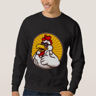 Sweatshirt Conception de la mascotte de poulet cool fun
