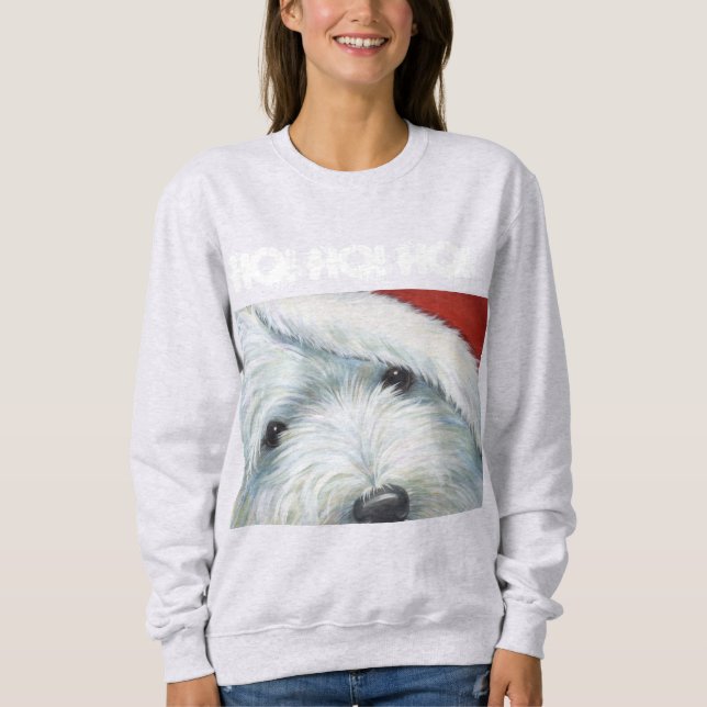 Sweatshirt Conception de Noël "de Père Noël brouillé" Westie (Devant)
