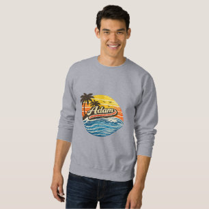 Sweatshirt Conception de nom Adam Retro Sunset