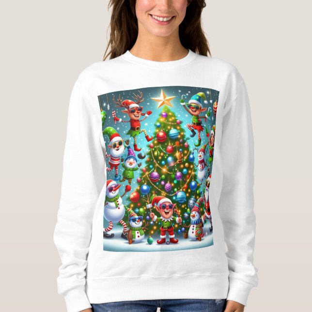 Sweatshirt Conception de pull moche Noël (Devant)