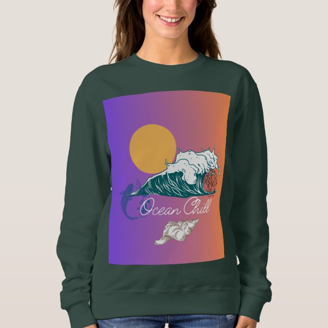 Sweatshirt conception de rafraîchissement océanique  (Devant)