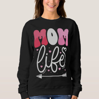 Sweatshirt Conception de script de vie de maman rose pastel é