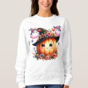 Sweatshirt Conception de sorcière Citrouille d'automne lunair