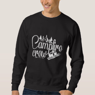 Sweatshirt Conception d'équipe de feu de camp avec montagnes