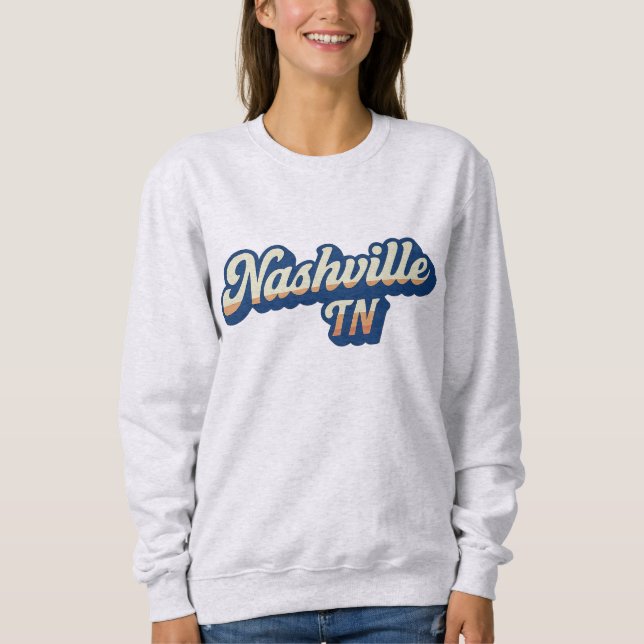 Sweatshirt Conception du script du coucher de soleil rétrogra (Devant)