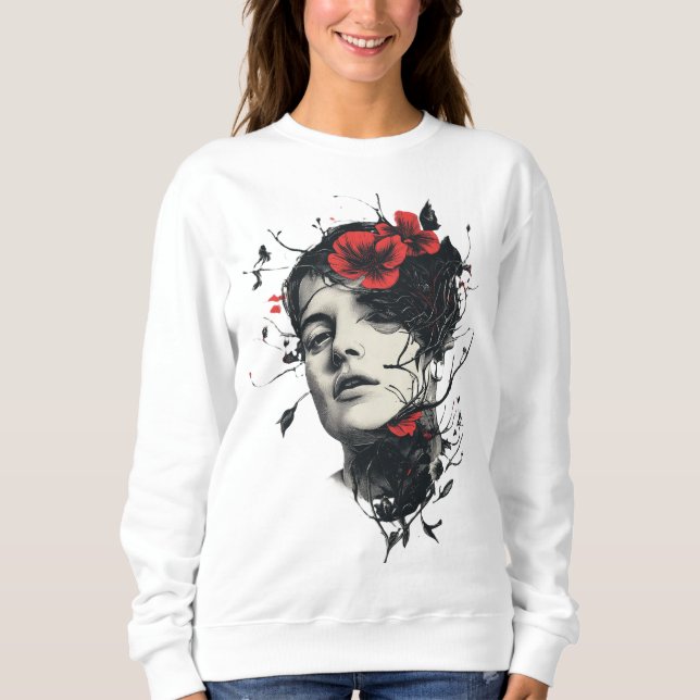 Sweatshirt Conception florale Abstraite (Devant)