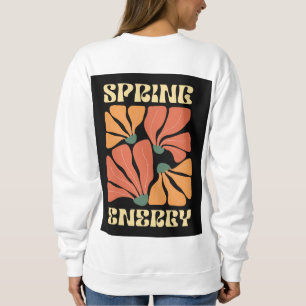 Sweatshirt Conception Florale Rétro Énergie de Printemps Ab