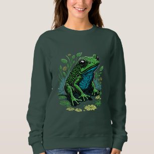 Sweatshirt Conception graphique de la grenouille en étang