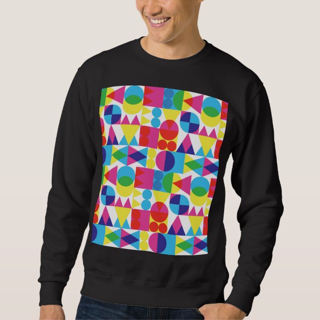 Sweatshirt Conception motif géométrique Abstraite et colorée. (Devant)