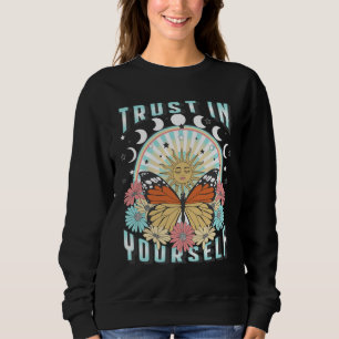 Sweatshirt Confiance en soi Soleil céleste et papillon