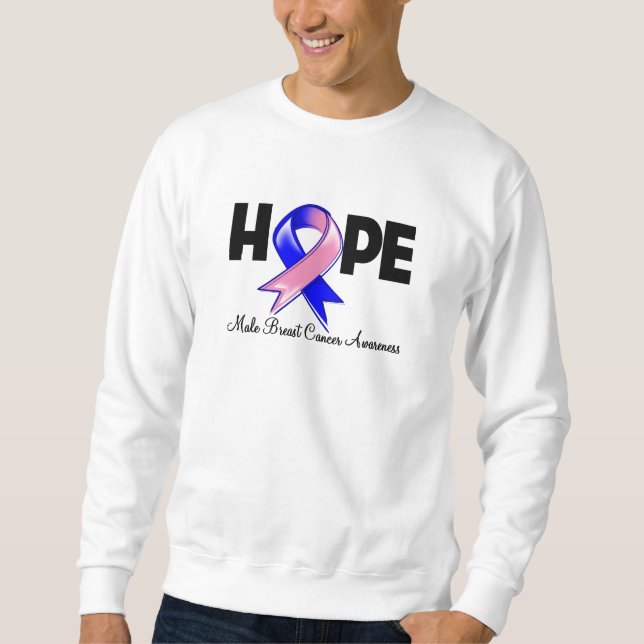 Sweatshirt Conscience masculine de cancer du sein d'espoir (Devant)