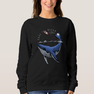 Sweatshirt Conservation Sauver l'Océan Sauvez nos Océans Bleu