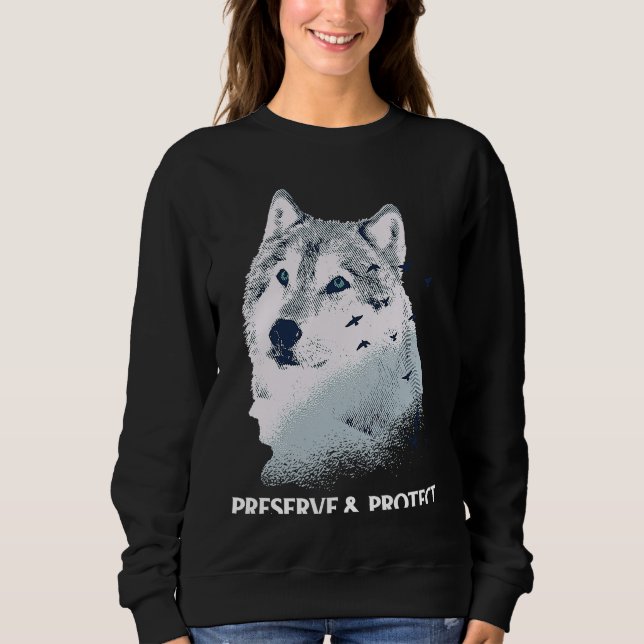 Sweatshirt Conserver et protéger les loups et meutes de loups (Devant)