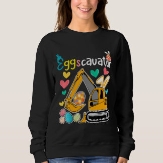 Sweatshirt Construction Excavator Easter Day Egg Hunt for Boy