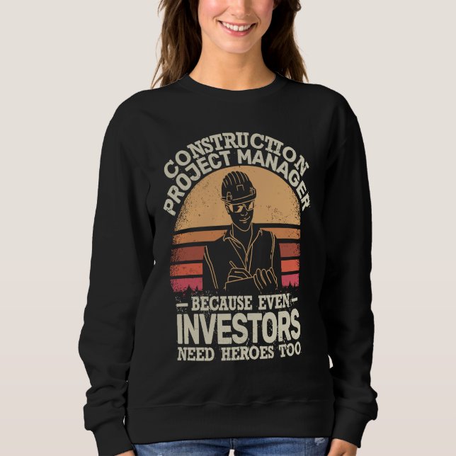 Sweatshirt Construction Project Manager retro man Project Man (Devant)