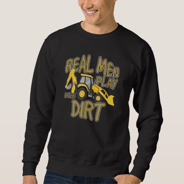 Sweatshirt Construction Truck Excavator Building Site Real Ma (Devant)