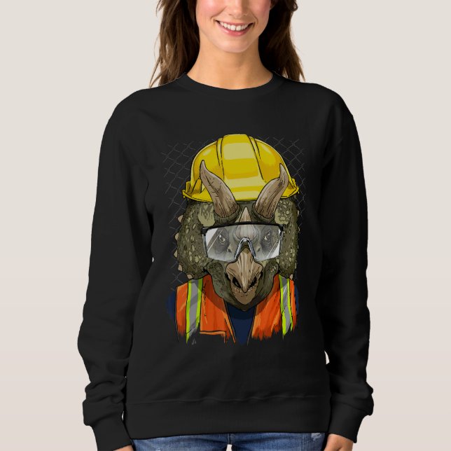 Sweatshirt Construction Worker Triceratops Dino Laborer Dinos (Devant)