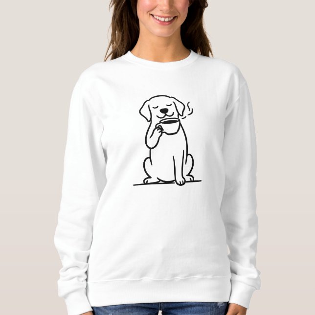 Sweatshirt Content Dog Coffee Mood (Devant)
