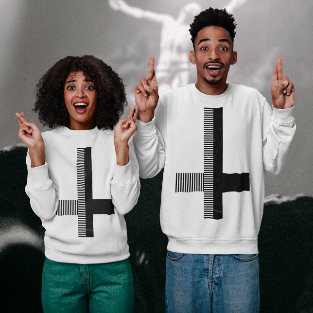 Sweatshirt Contrepasser (Couples wearing inverted cross symbol sweatshirt)