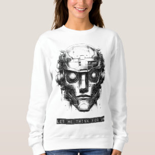 Sweatshirt Contrôle de l'esprit Cyberpunk Robot Black Print