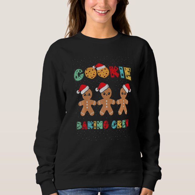 Sweatshirt Cookie Baking Crew Gingerbread Men With Xmas Hats  (Devant)