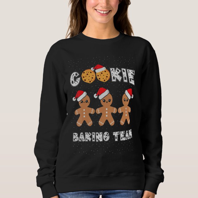 Sweatshirt Cookie Baking Team Gingerbread Men With Xmas Hats  (Devant)
