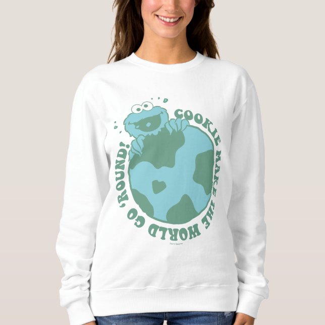Sweatshirt Cookie Monster | Les cookies font tourner le monde (Devant)