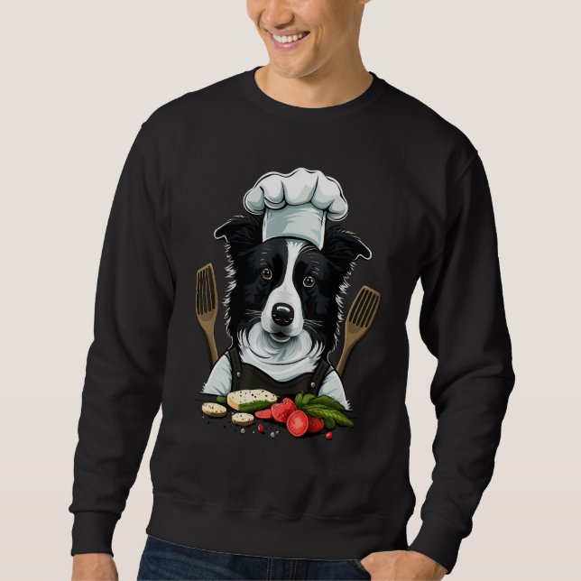 Sweatshirt Cooking Border Collie Restaurant cook on Border Co (Devant)