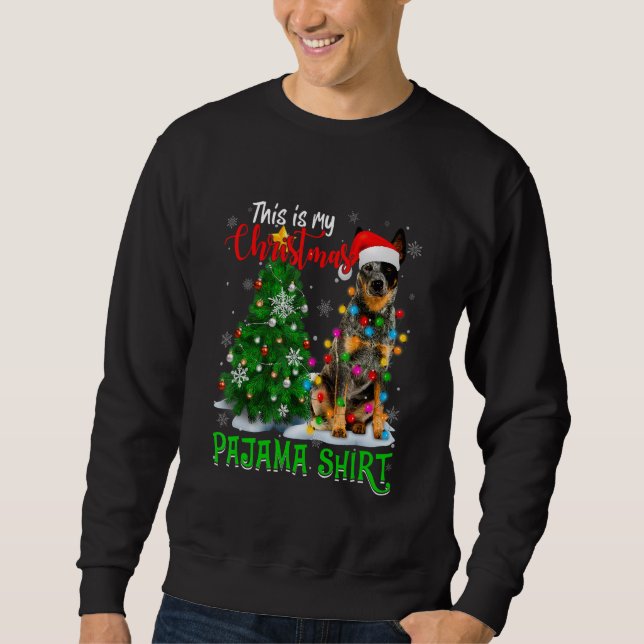 Sweatshirt Cool Australian Cattle Dog Christmas Tree Lights S (Devant)