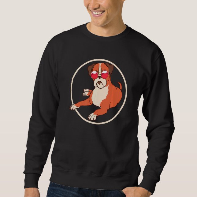 Sweatshirt Cool Boxer Lunettes de soleil Animal animal chien  (Devant)