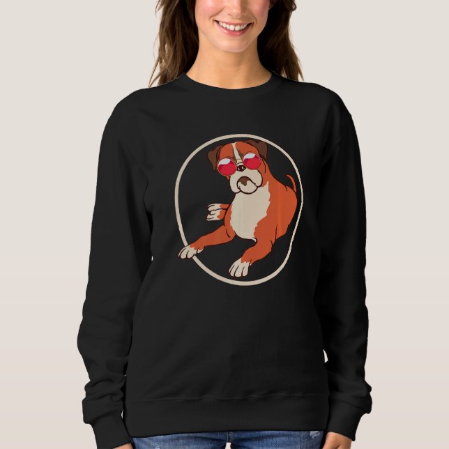 Sweatshirt Cool Boxer Lunettes de soleil Animal animal chien  (Devant)