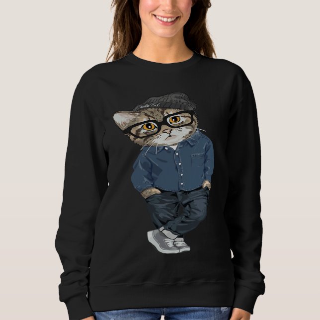 Sweatshirt Cool Cat And  Cat (Devant)