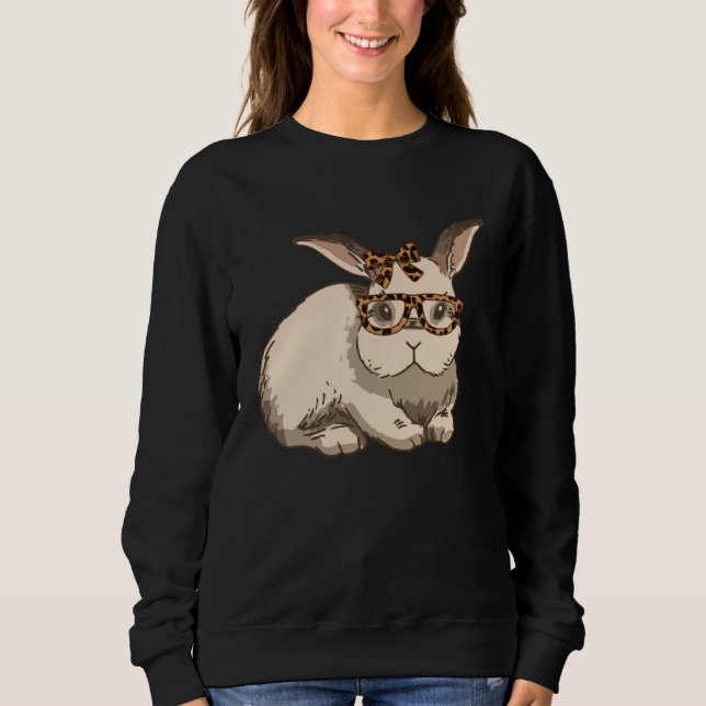 Sweatshirt Cool Easter Bunny with Glasses Easter Bunny Cute (Devant)