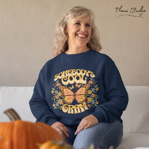 Sweatshirt Cool Gram Butterfly Wild Flower Vintage Retro