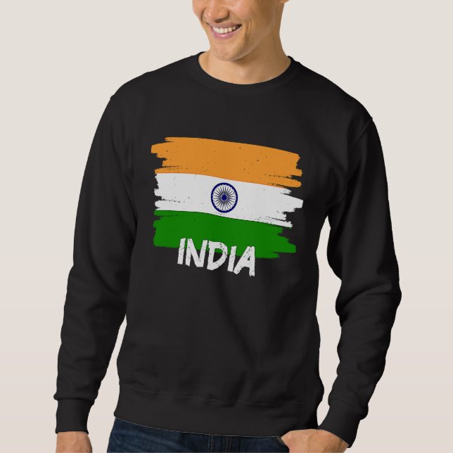 Sweatshirt Cool India Flag (Devant)